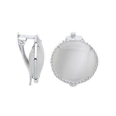 argento opale halo eclipse clip on orecchini