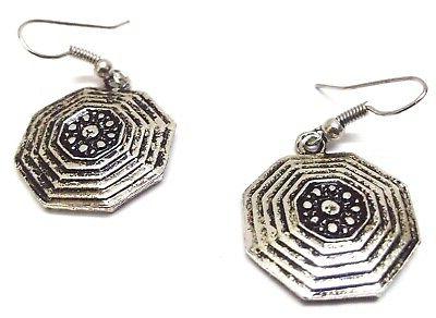 argento ossidato orecchino gancio pendenti lungo asian