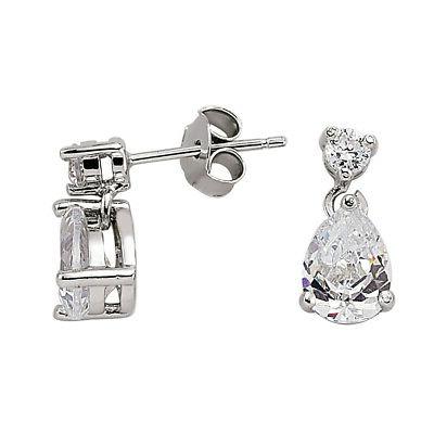 argento pera zirconia cubica lacrime di gioia