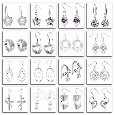 argento placcato grande far cadere penzolare orecchini