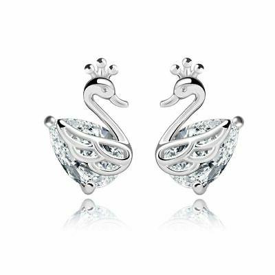argento placcato petite piccolo cigno uccello cristallo