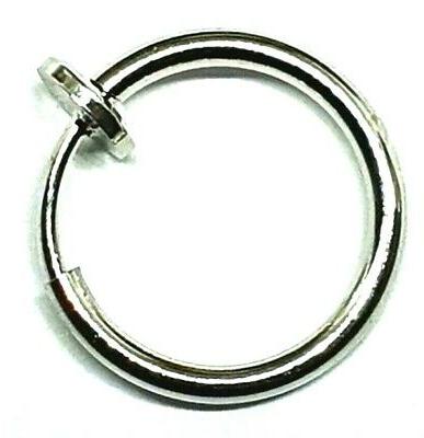 argento retrattile clip naso cerchio anello setto