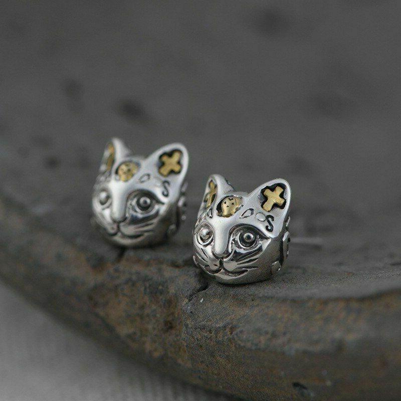 argento sterling animale cartoon 3d gatto antico