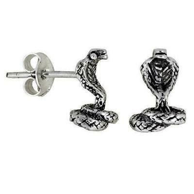 argento sterling cobra serpente orecchini a lobo