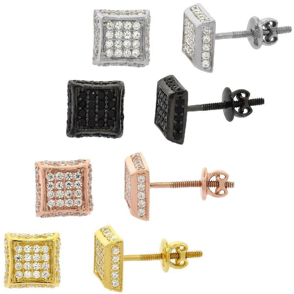 argento sterling micro pave zirconia pietre 2d