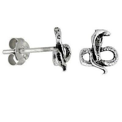 argento sterling piccoli serpente cobra orecchini a