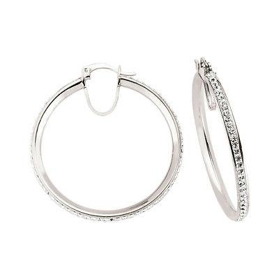 argento zirconi canale set eternity orecchini a