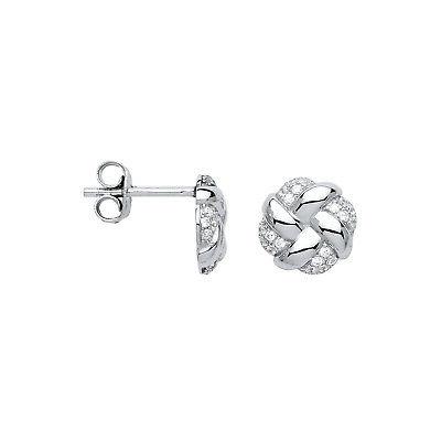argento zirconia cubica caldo croce buns orecchini