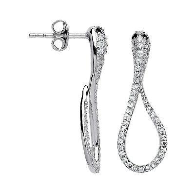 argento zirconia cubica ghirigori serpente orecchini a
