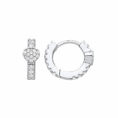 argento zirconia cubica love cuore stretto cerchio