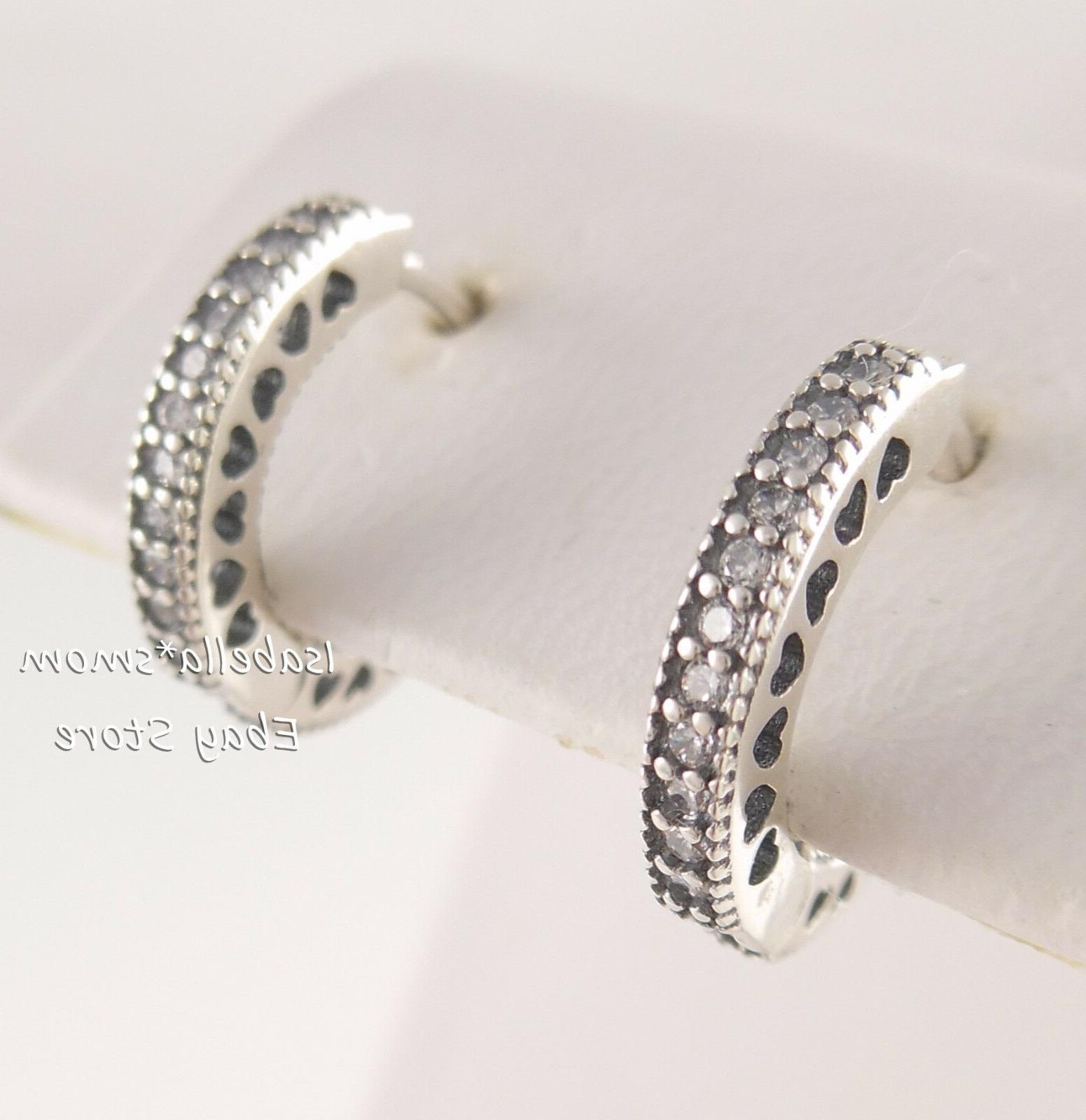 autentico cuori di argento orecchini a cerchio