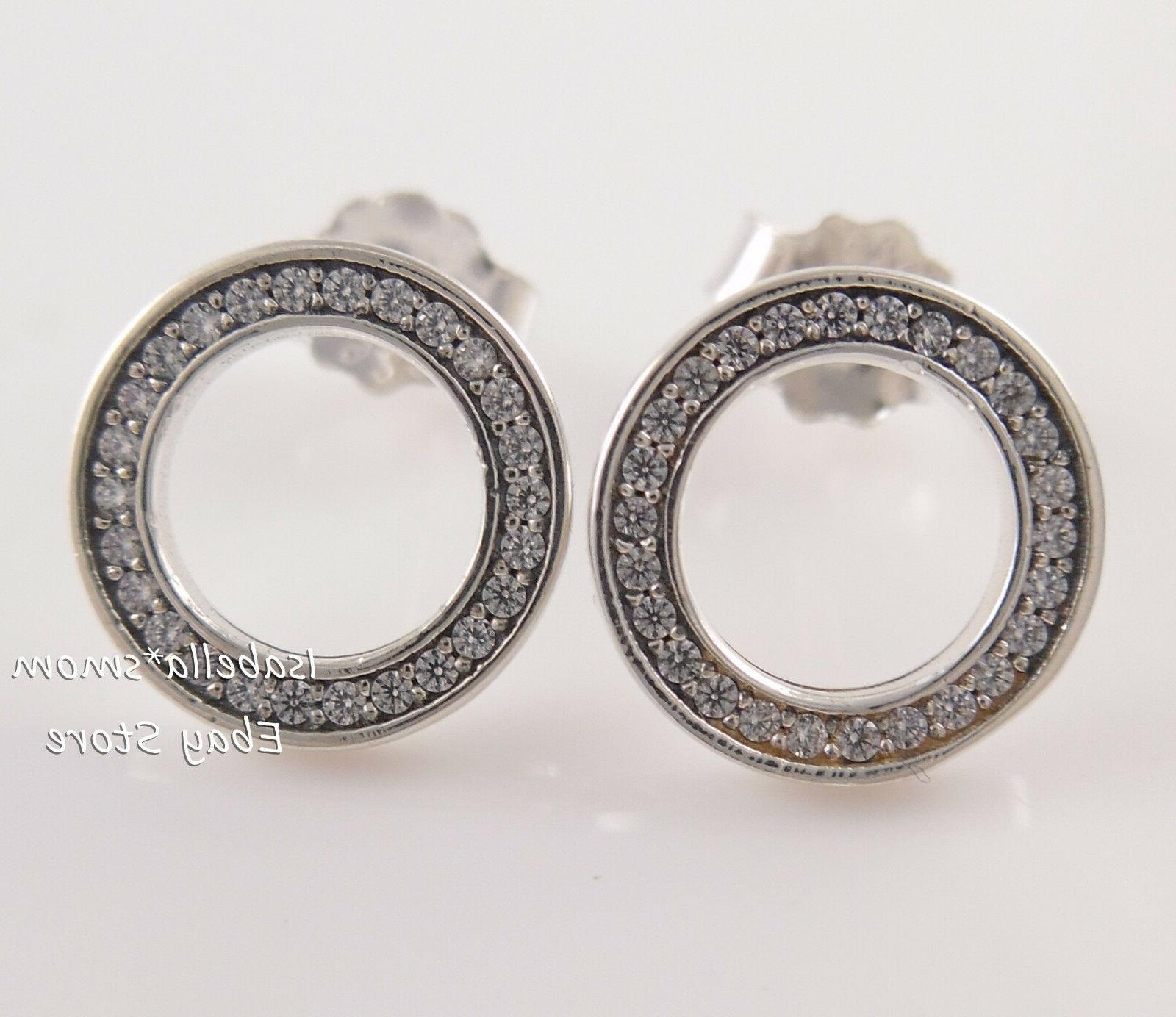 autentico forever argento halo cerchio orecchino 290585cz