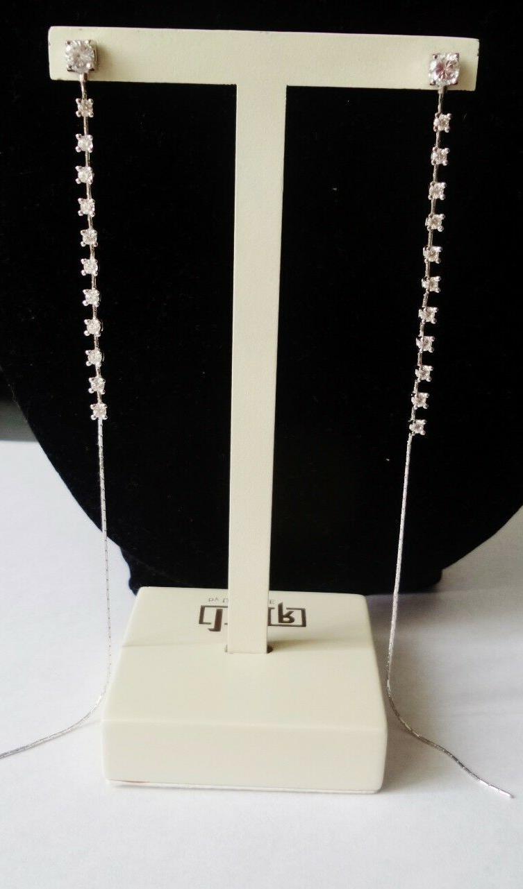 b orecchini pendenti lunghi oro bianco 18kt