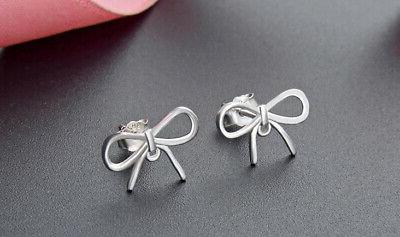 b22 orecchini fiocco regalo di 925 argento