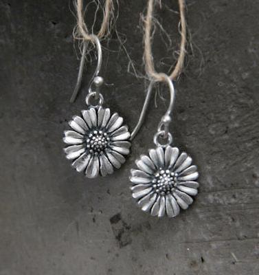 b25 orecchini girasole fiore argento fine 999