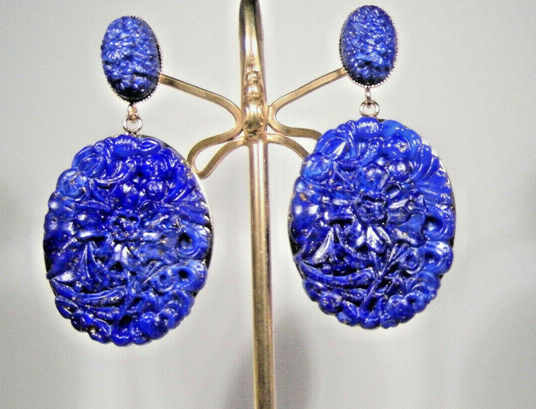 bachelite stile orecchini pendenti orecchini blu lunghi