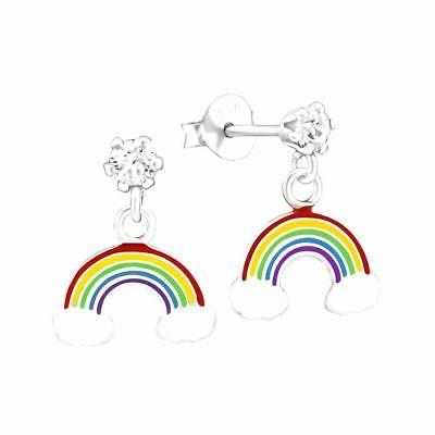 bambini argento sterling arcobaleno orecchini pendenti a