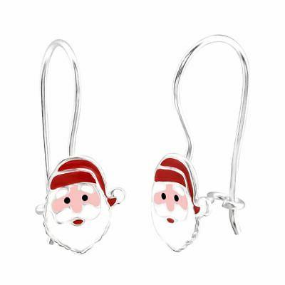 bambini argento sterling babbo natale orecchini a