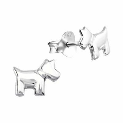 bambini argento sterling cane scozzese orecchini a