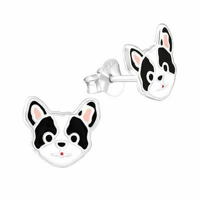 bambini argento sterling cane viso orecchini a