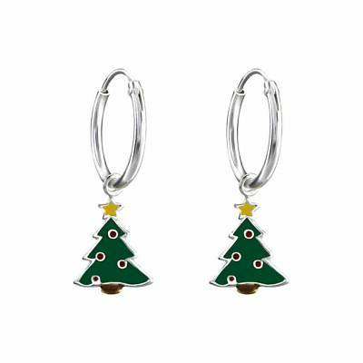 bambini argento sterling pendenti natale albero orecchini