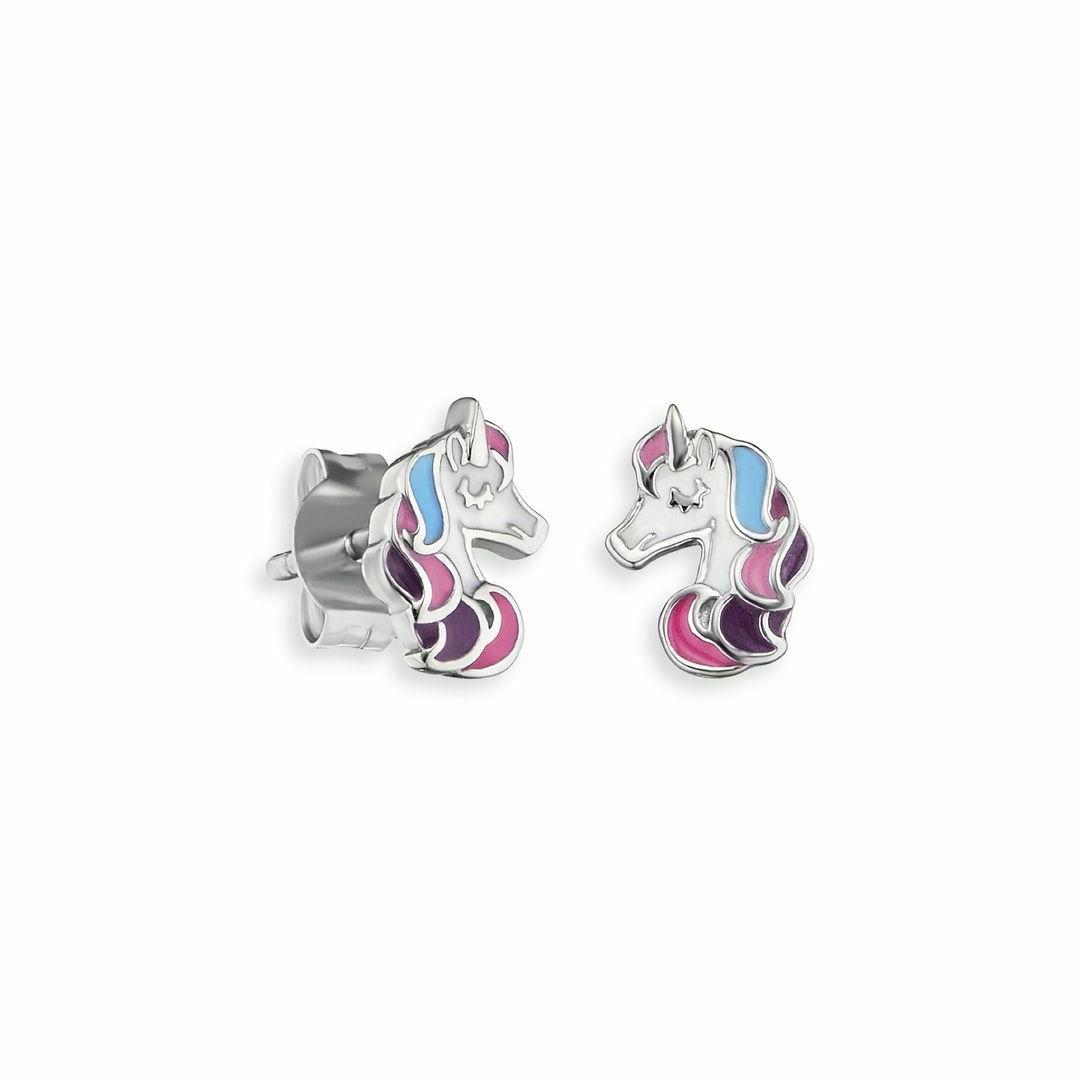 bambini borchie unicorno 925 argento sterling rodiato