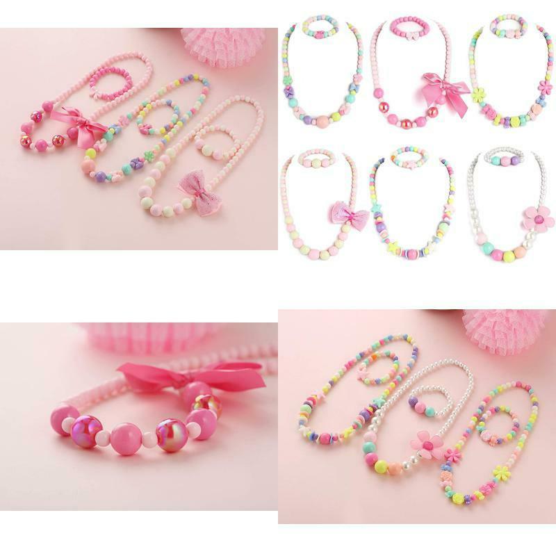 bambini collana bracciale anello orecchino set 6