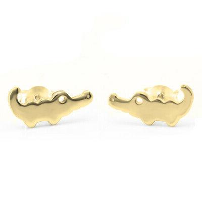bambino alligatore 24k placcato oro bambini orecchini