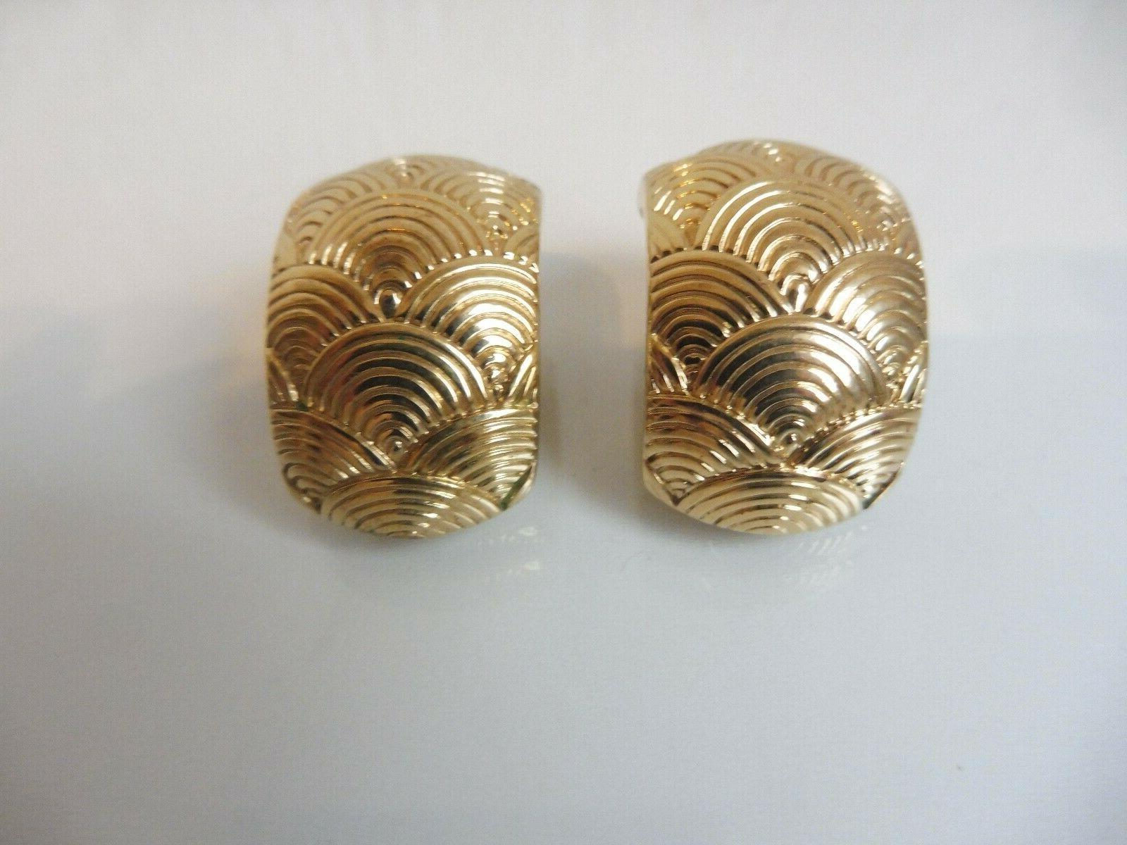 bella grande orecchini clip placcato oro