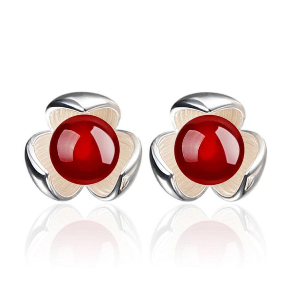 bellissimo argento and bordeaux rosso agata fiore