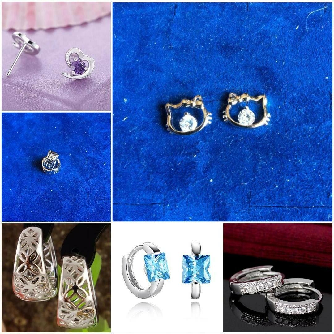 bellissimo lotto 6 paia orecchini argento sterling