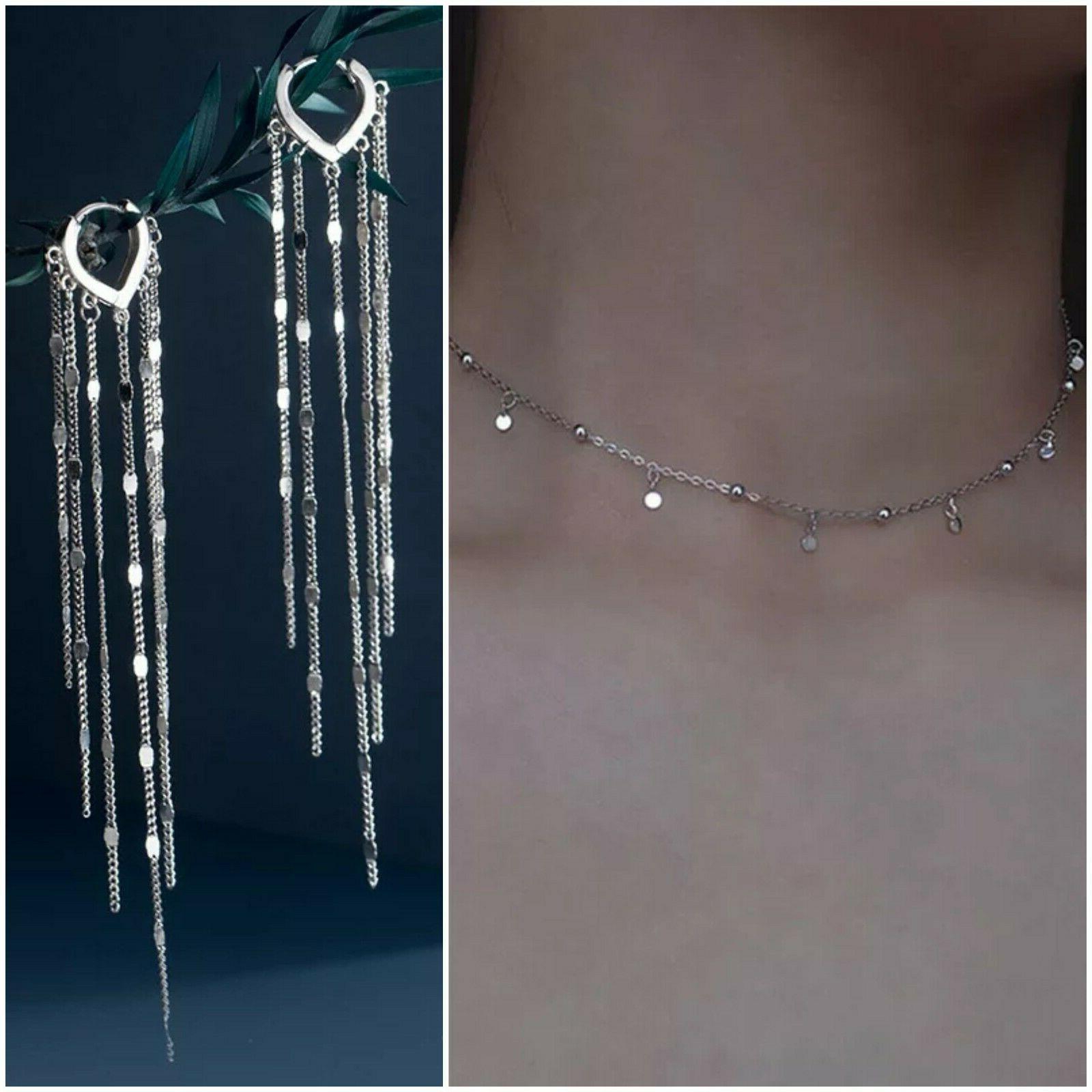 bellissimo lotto orecchini e collana argento sterling