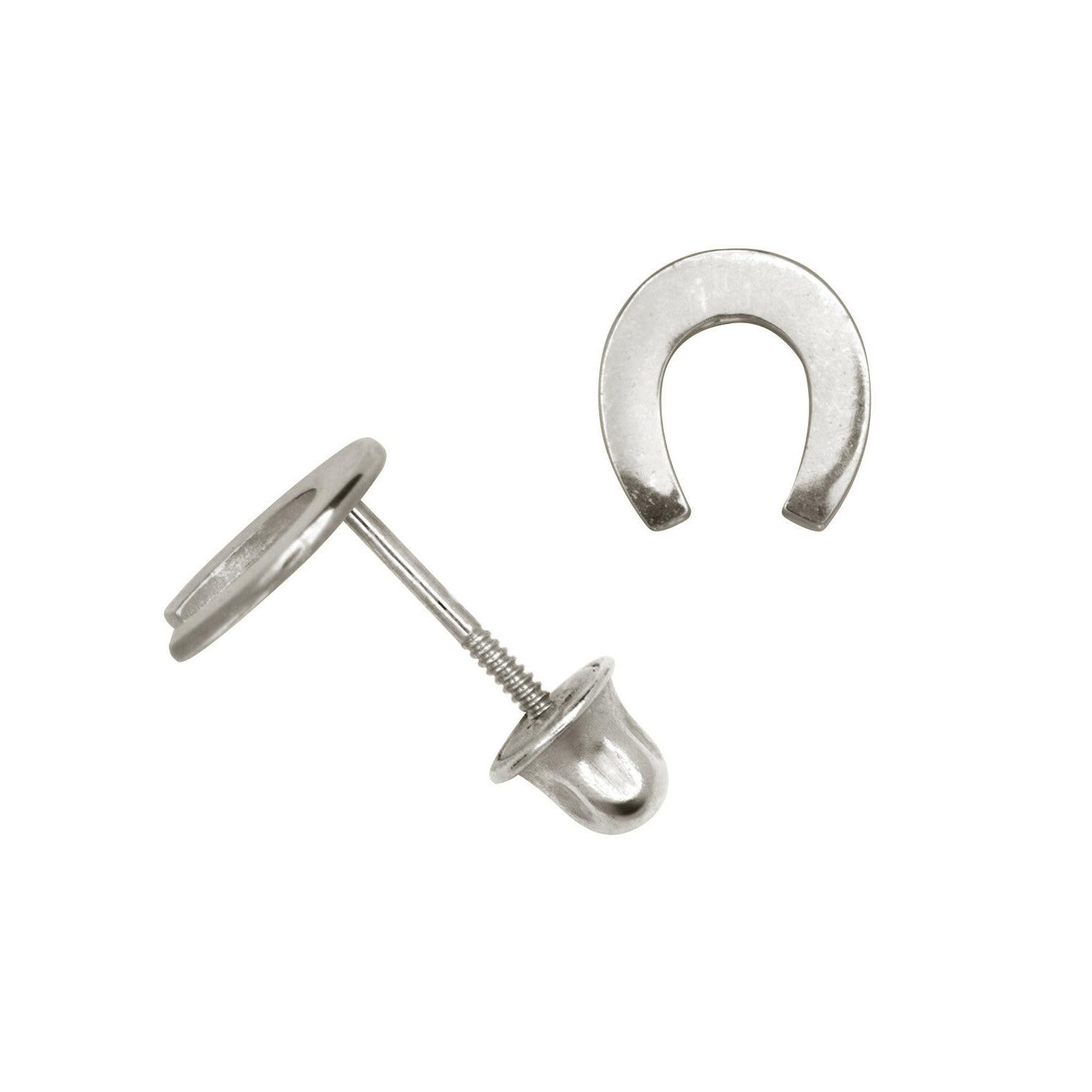 bianco ferro di cavallo orecchini a lobo