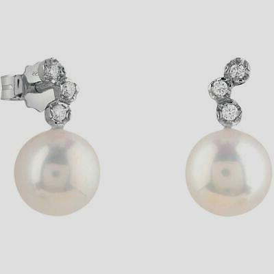 bliss orecchini con perle 8mm e diamanti