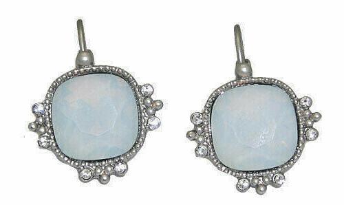 blu opale orecchino con cartoncino cristallo accent