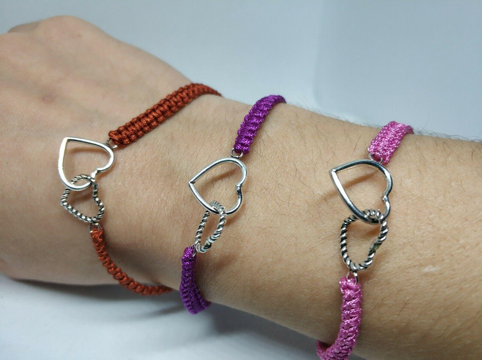 bracciali cuori intrecciati in argento 925 1000