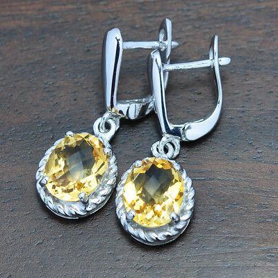 brillanti orecchini argento 925 citrini pietre naturali
