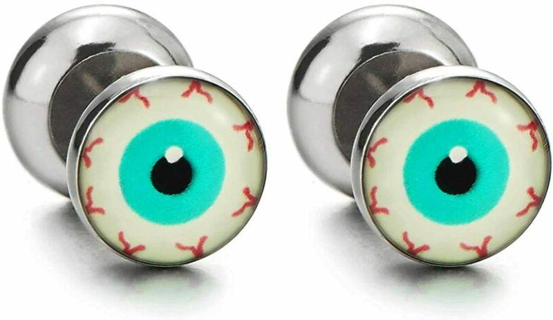 bulbo oculare cerchio cupola orecchini da uomo