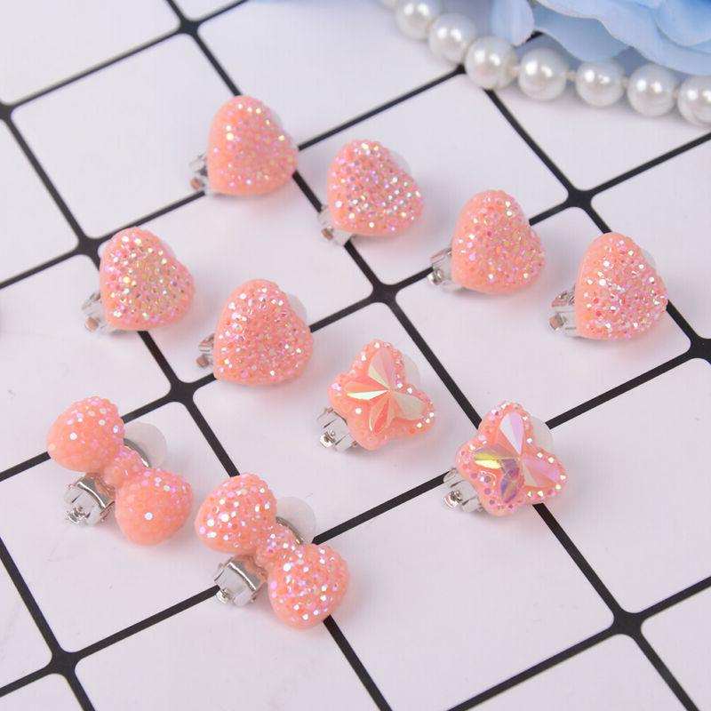 carino cuore arco orecchini a farfalla clip