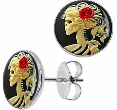 carino teschio orecchini bambina paio unisex goth