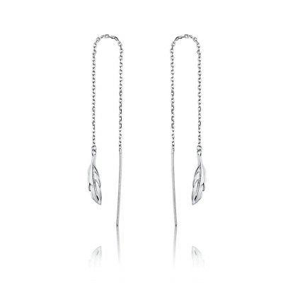 catena lunga orecchini a goccia donna piuma