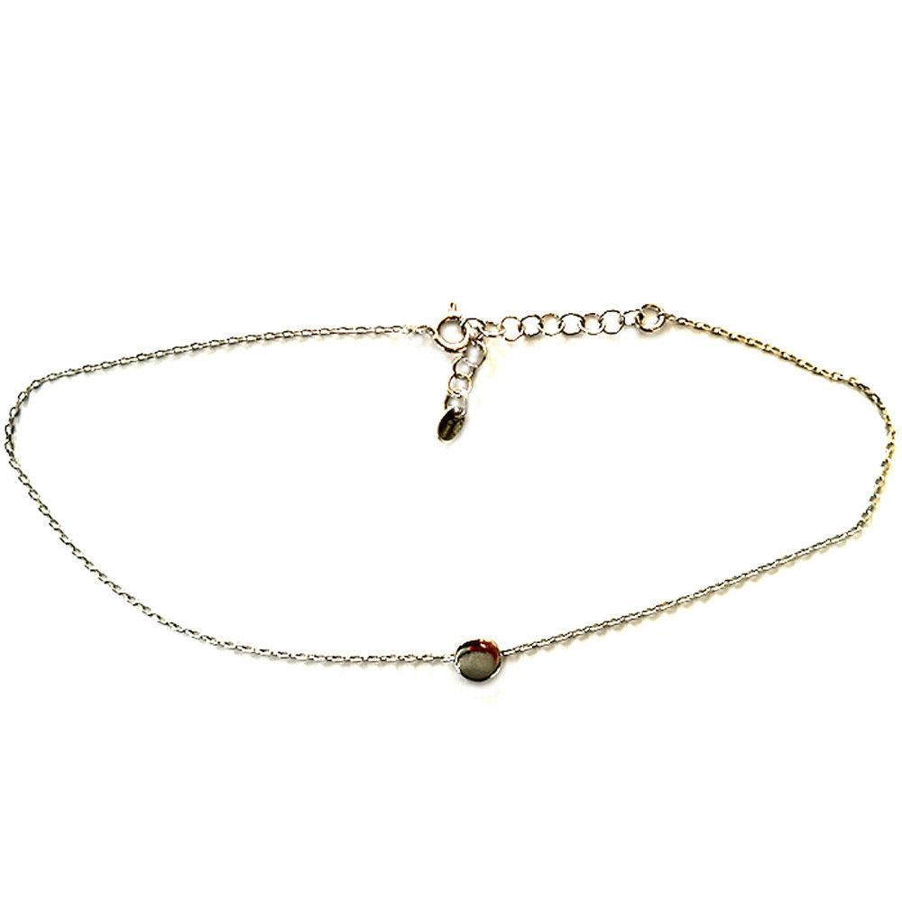 cavigliera in argento 925 con charm tondo