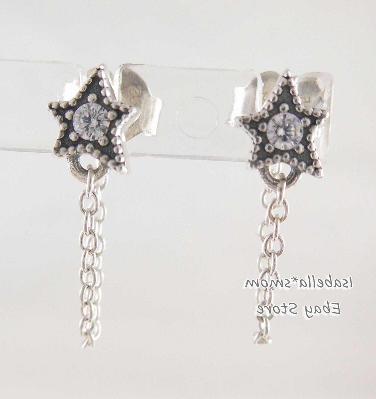 celestiale stella autentico argento pendente orecchini a