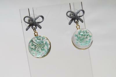 cg3976 vetro orecchini con fiori secchi e