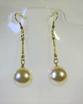 cg6119 placcato oro orecchini con grande bianco