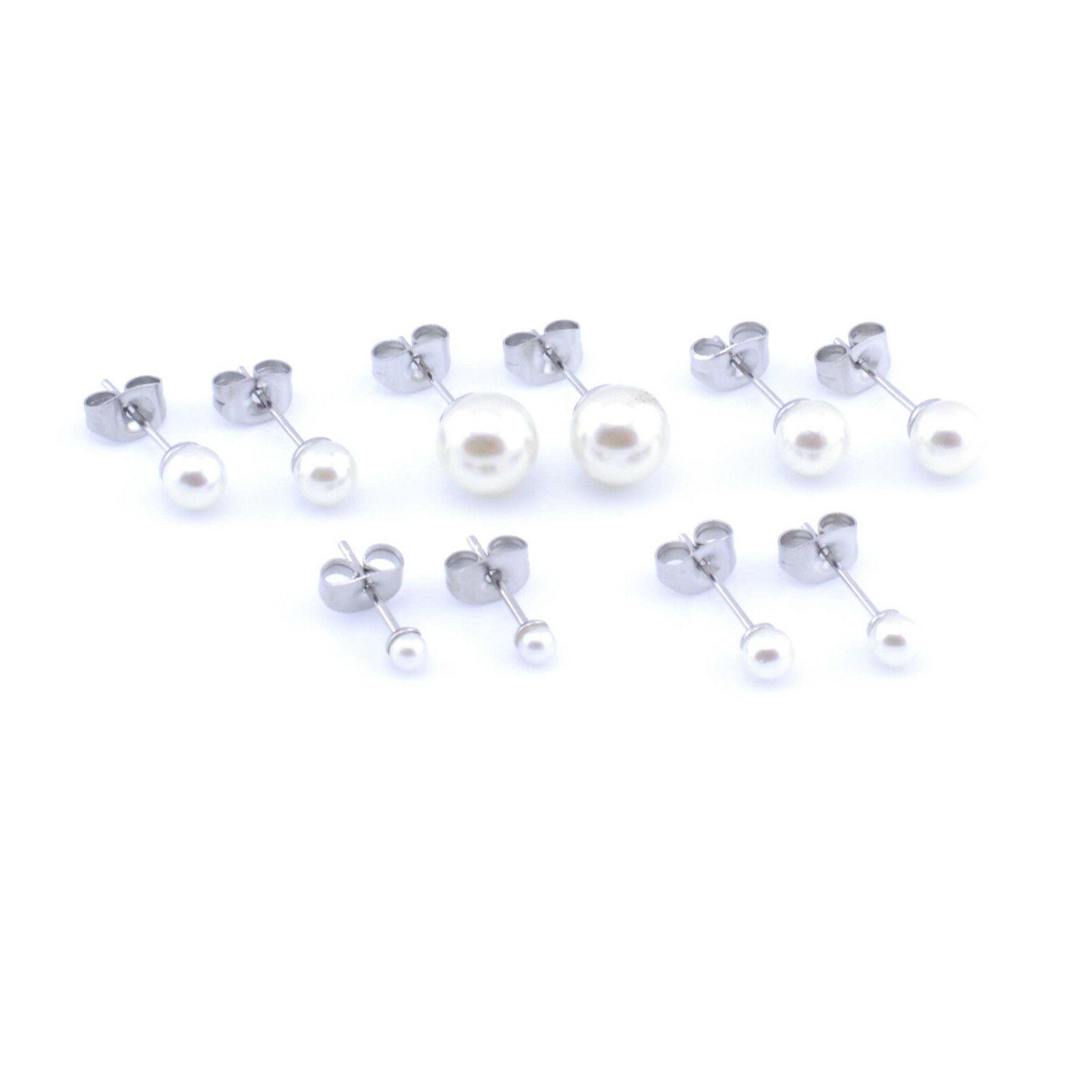 chirurgico acciaio perle finte orecchio bottone orecchini