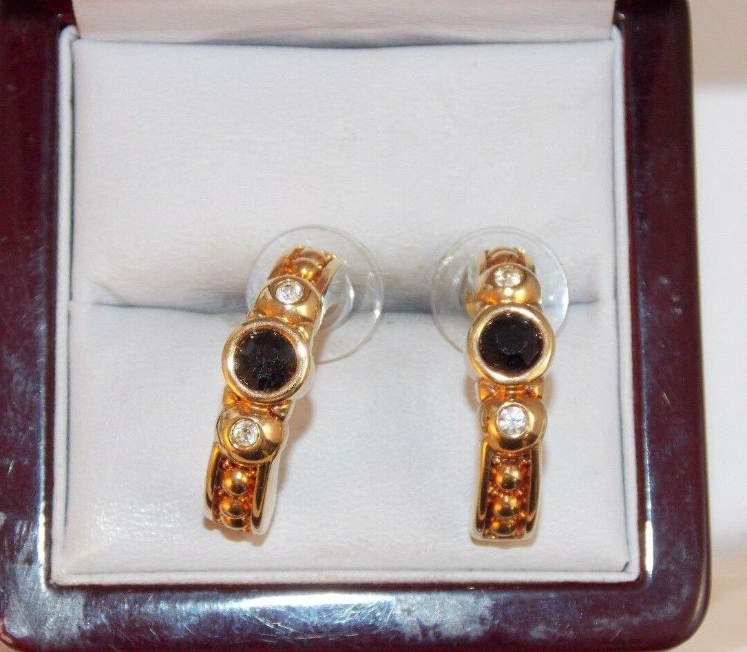 cigno nero strass mezzo cerchio placcato oro