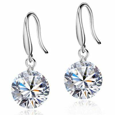 classico argento 925 pendenti effetto diamante orecchini