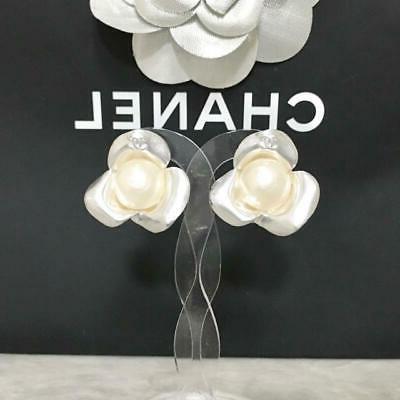 clip orecchini cc argento fiori con perle