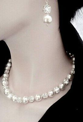collana donna di perle swarovski bianche e